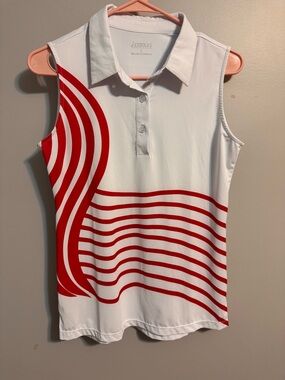 ACEGOLFS red and white Golf performance sleeveless shirt Women’s Small